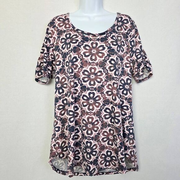 LuLaRoe Floral Tunic Top Multicolor Size L - Picture 1 of 7